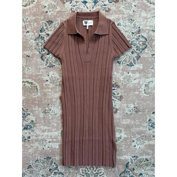 Lita by Ciara Women’s Ribbed Cotton Blend Polo Mini Dress Stretch XS - Picture 1 of 5